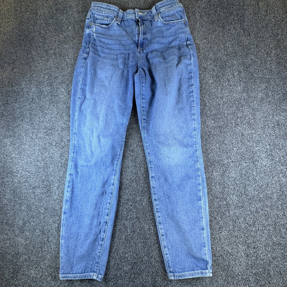 Paige Hoxton Ankle Jeans Womens 29x27 Blue Medium Wash Denim‎ Cotton Mid Rise